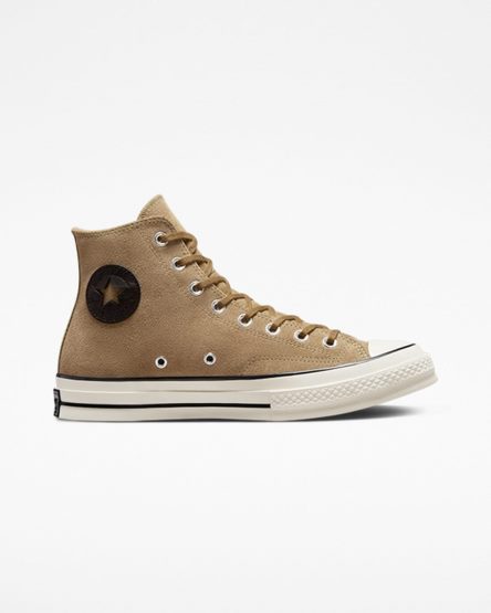 Zapatillas Altas Converse Chuck 70 Suede Mujer Marrones Negras | PE 47WE0L